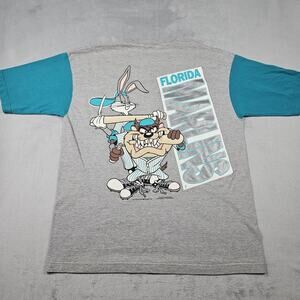 Vintage 1994 Florida Marlins Shirt Taz Bugs Bunny Mens Size XL Looney Tunes MLB